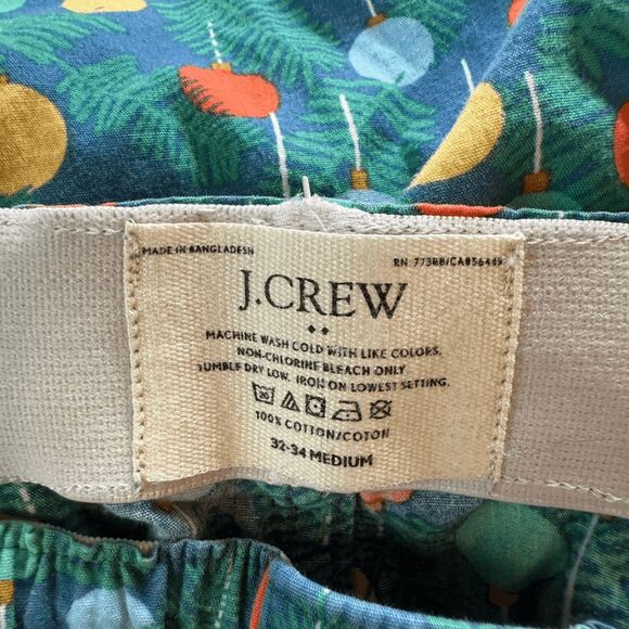 J. Crew Mens Printed Woven Cotton Boxer Shorts Peacock Blue Size 32-34 Medium - Picture 3 of 6